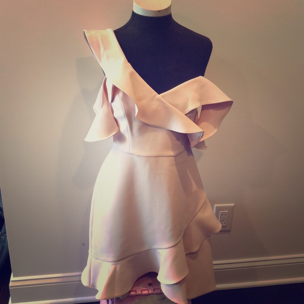 BCBGMaxAzria Malik asymmetrical Ruffle One-Shoulder Dress